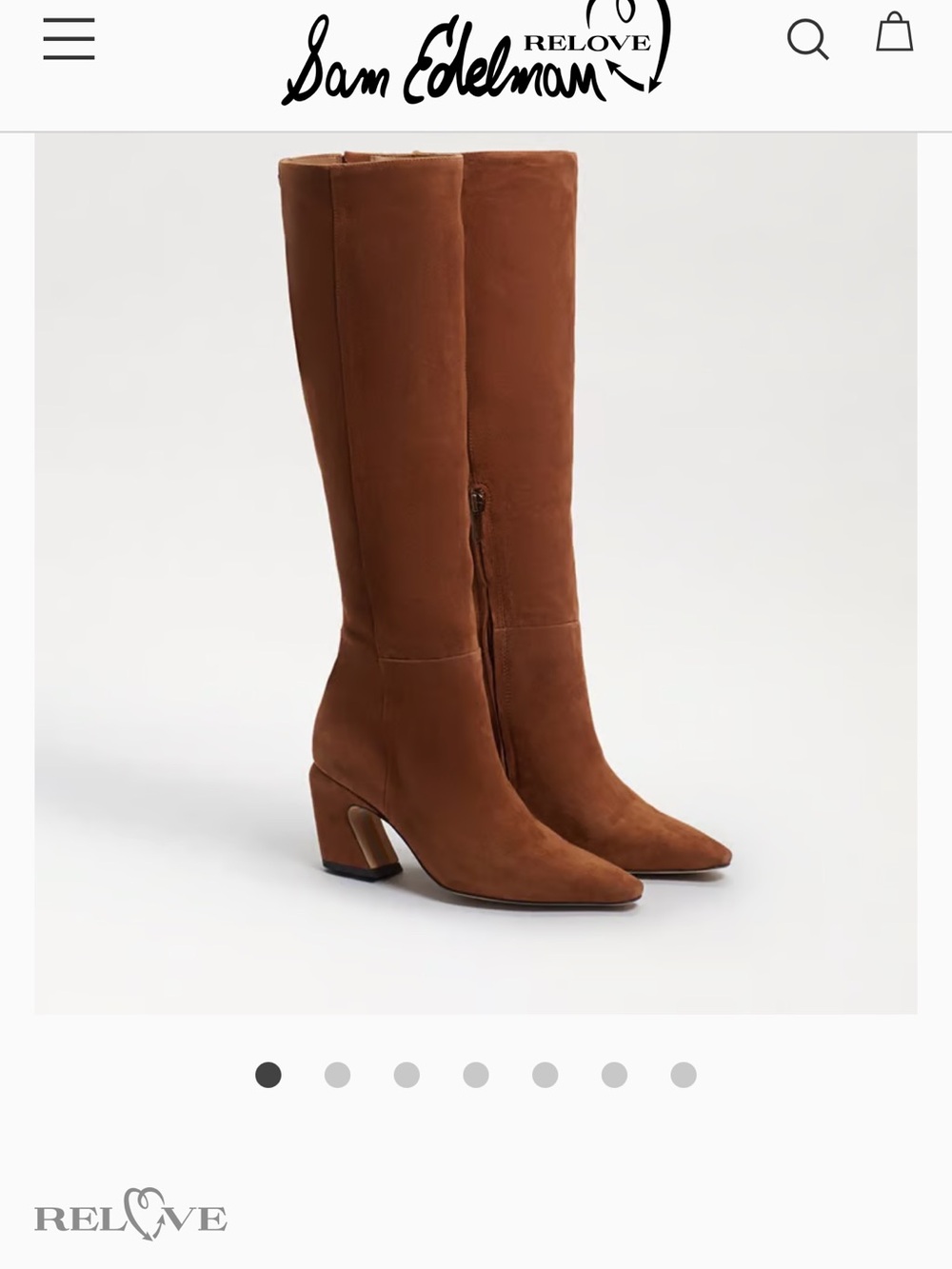 Sam Edelman Chestnut Suede Knee-High Block Heel Boots